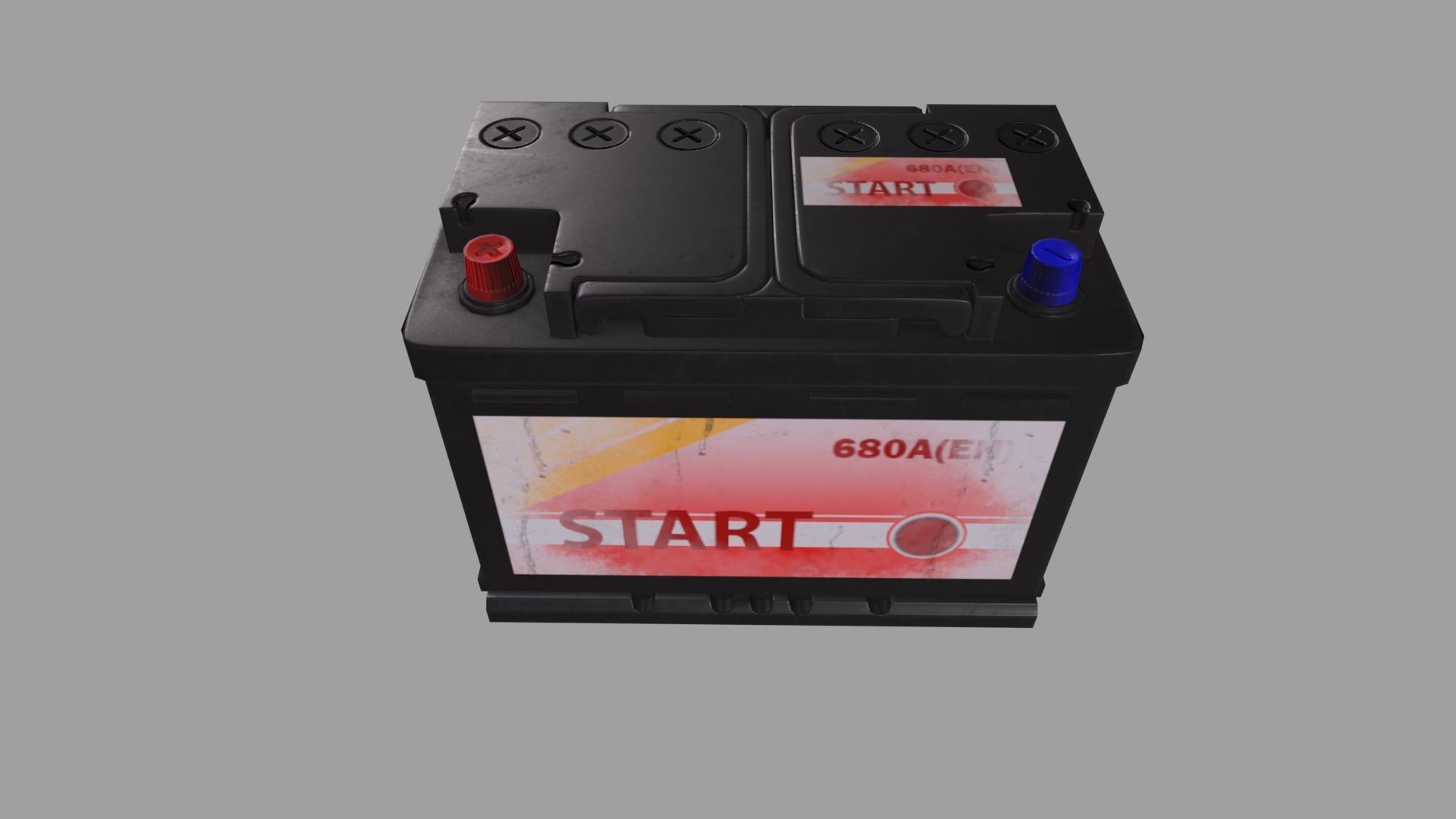 Accumulator car battery Low-poly 3D model_7