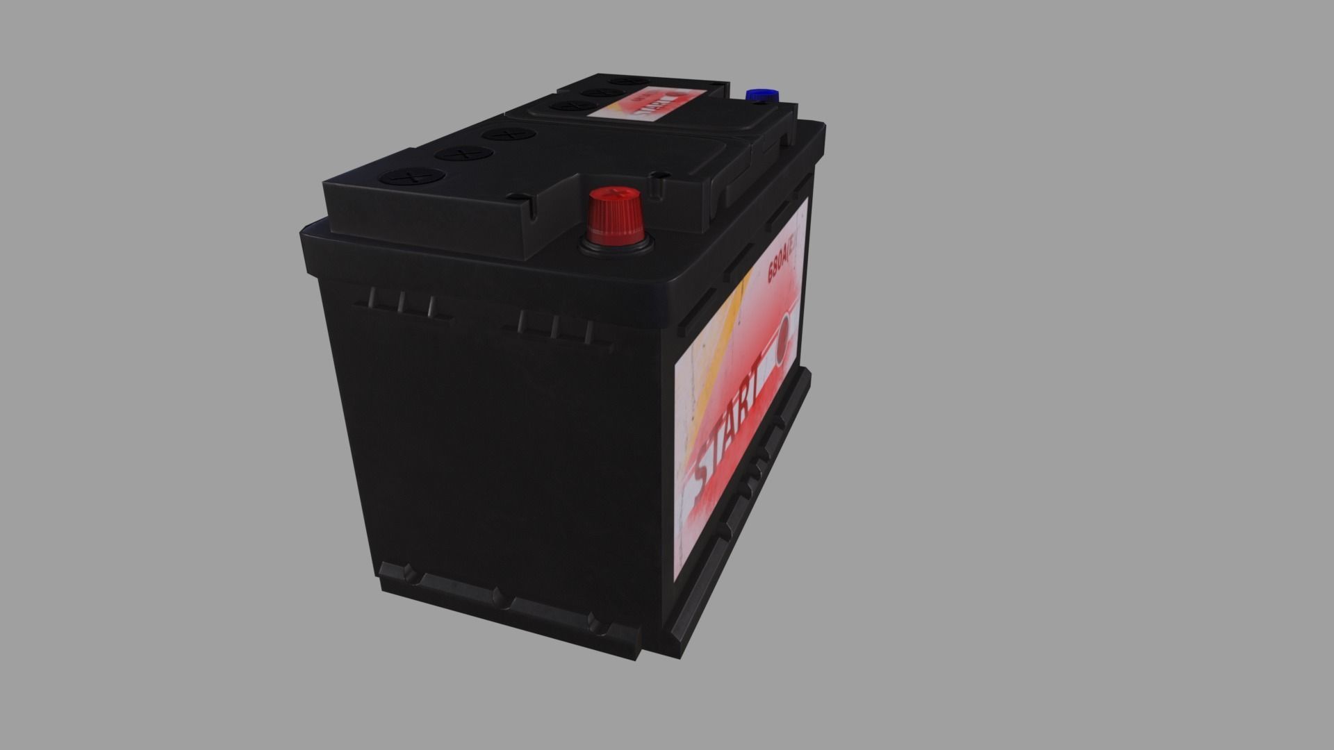 Accumulator car battery Low-poly 3D model_8
