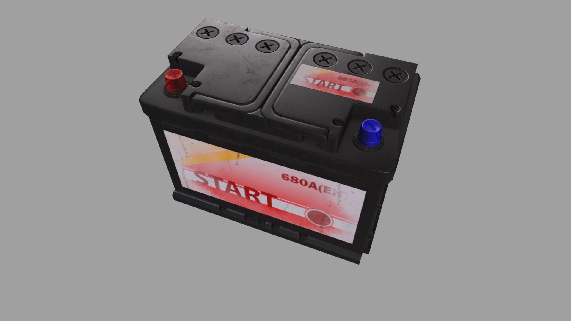 Accumulator car battery Low-poly 3D model_6