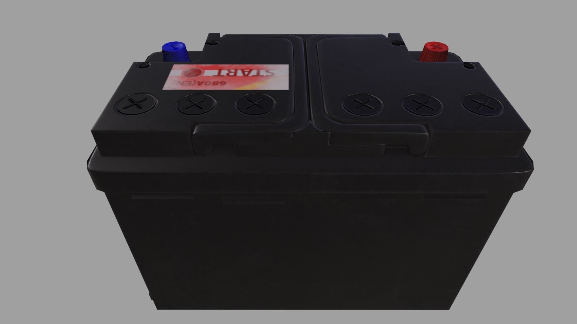 Accumulator car battery Low-poly 3D model_5