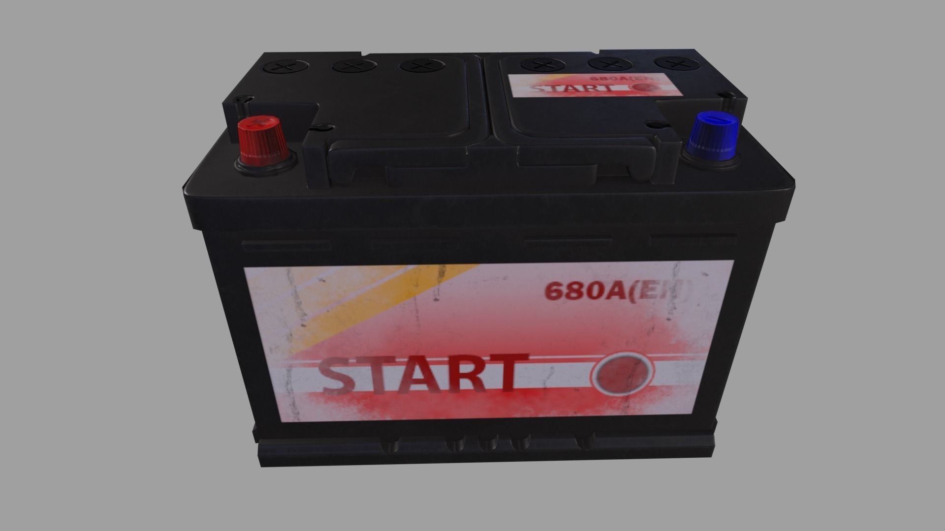 Accumulator car battery Low-poly 3D model_2