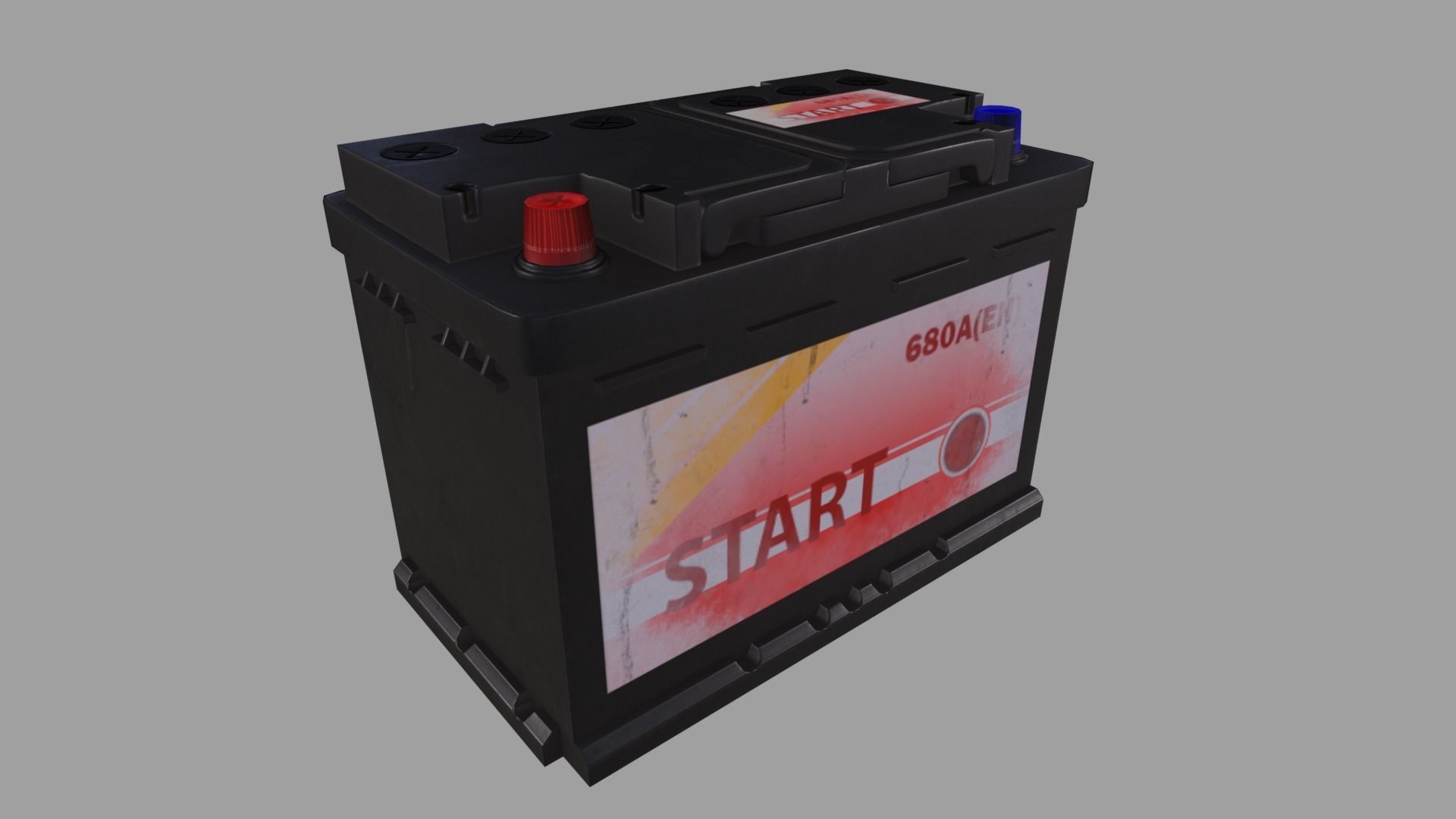 Accumulator car battery Low-poly 3D model_1