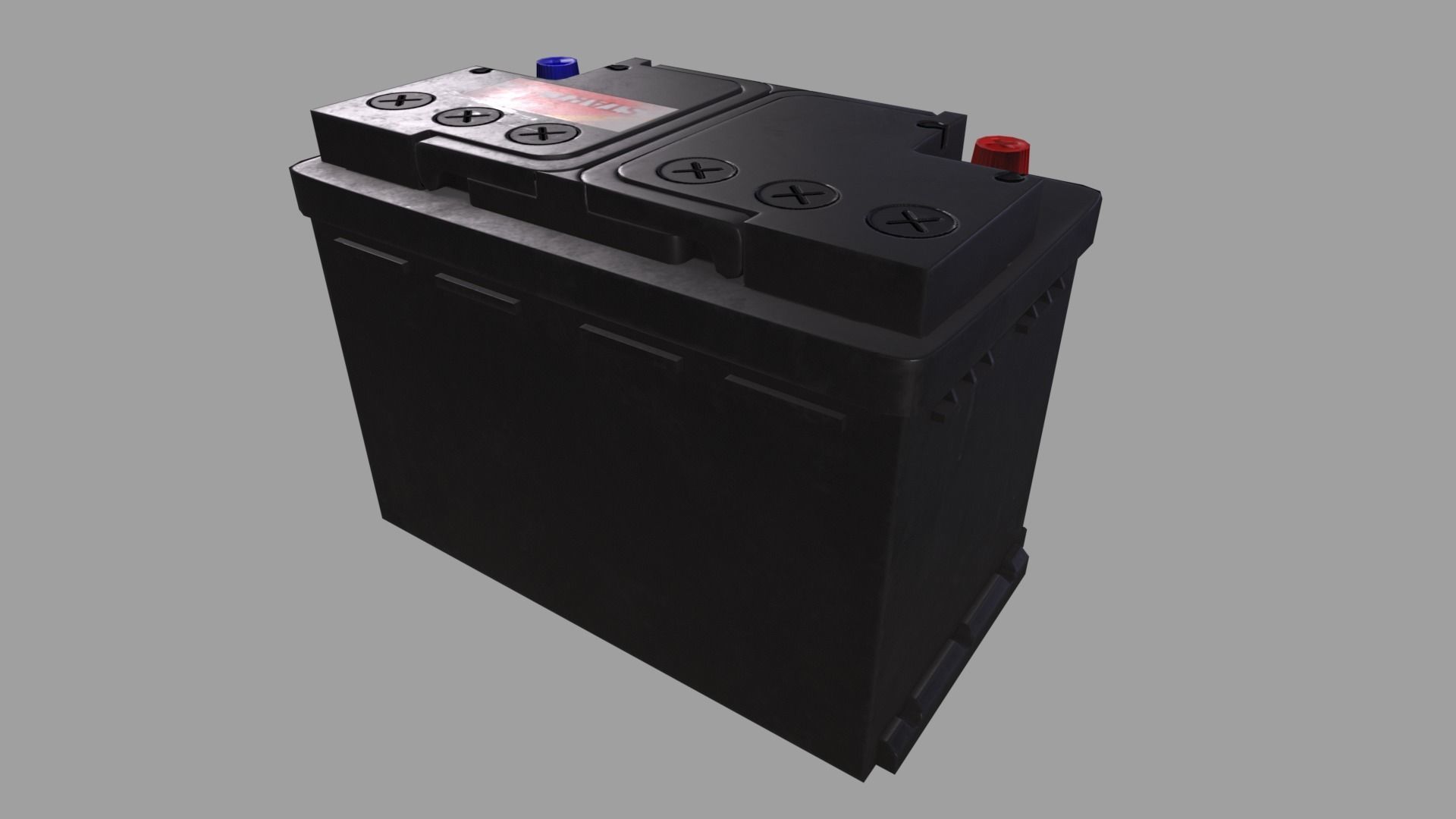 Accumulator car battery Low-poly 3D model_3