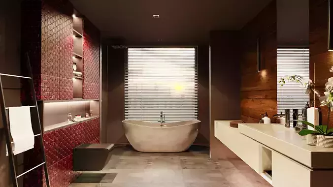 Modern Bathroom Design 3Ds Max Scene 3D model