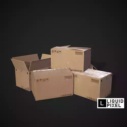 Cardboard box Low-poly 3D model