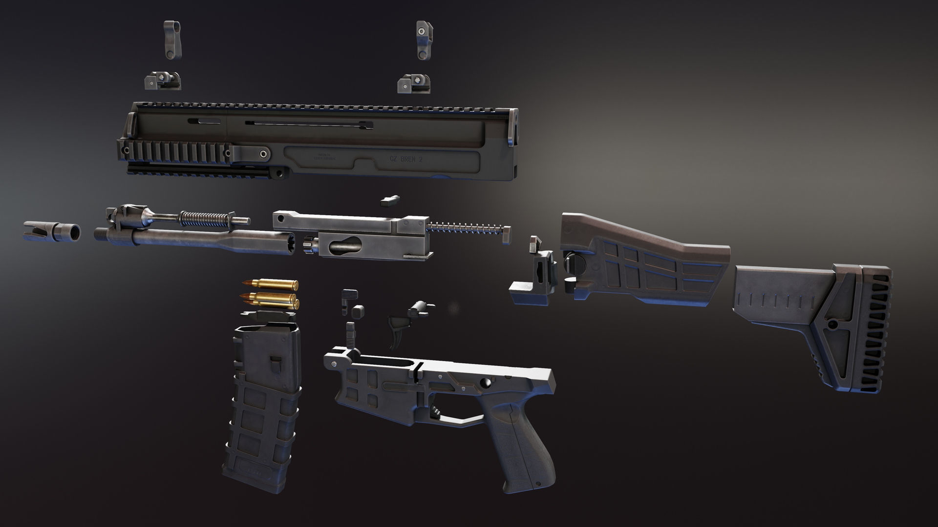 CZ Bren 2 NATO Low-poly 3D model_4