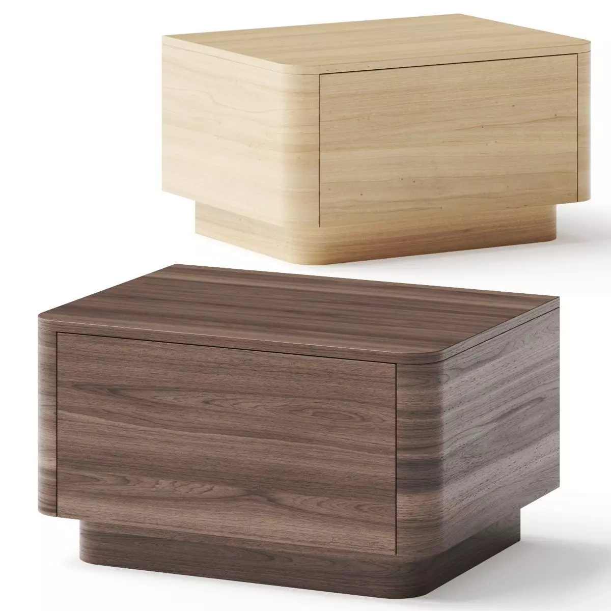 West Elm Pedestal Drawer Nightstand Bedside Table 3D model_0