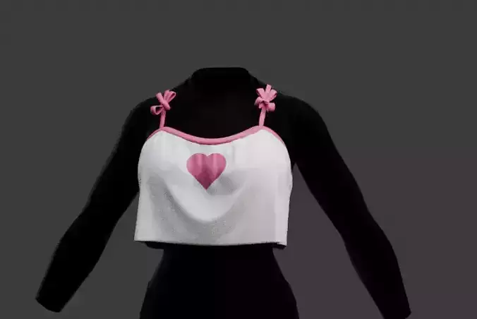 2 Girls Cute Tops Low-poly 3D model