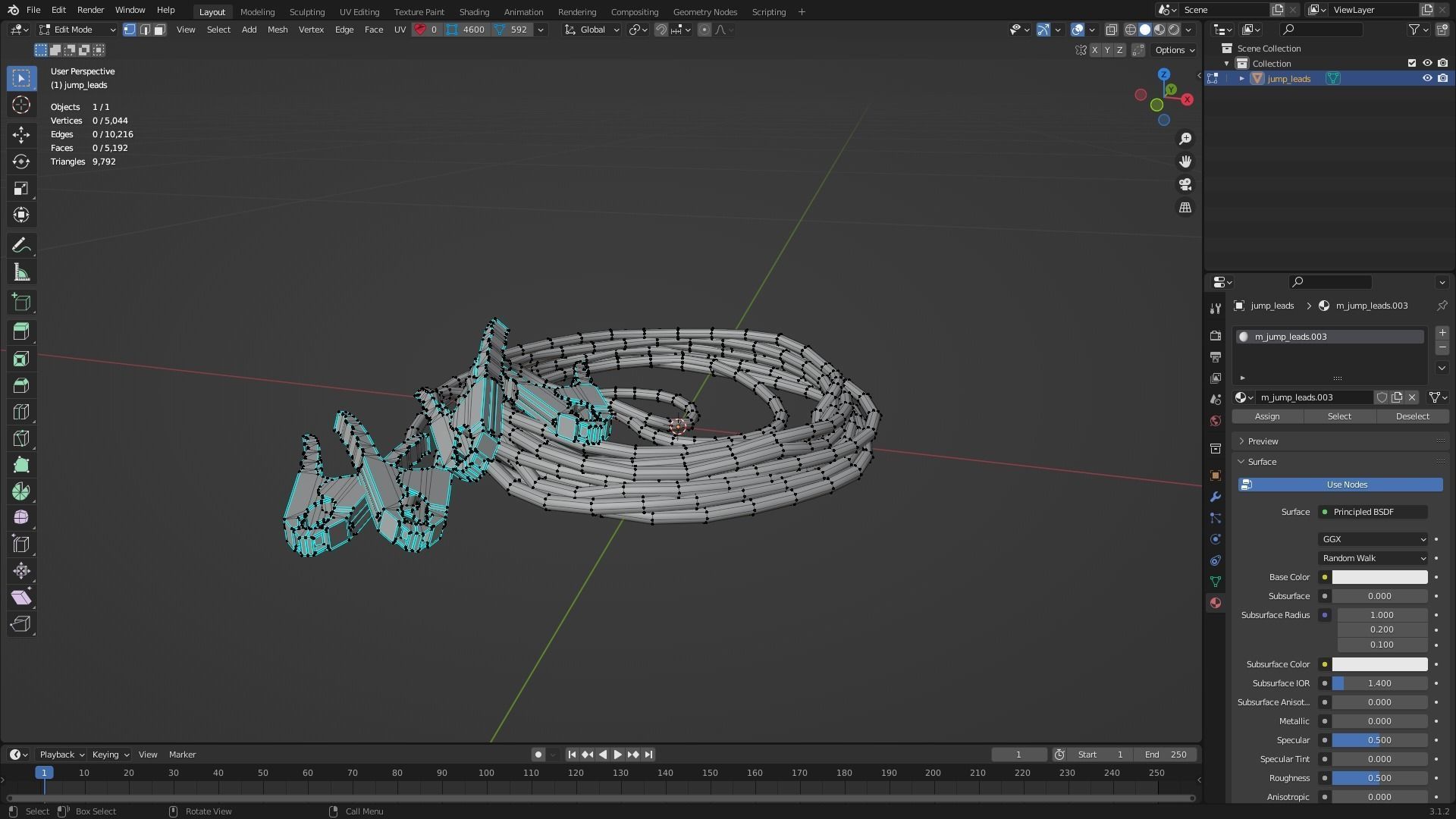 Jump Leads Low-poly 3D model_9
