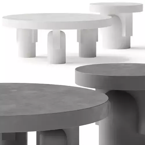 Lulu and Georgia Anja Round Coffee Tables 3D model