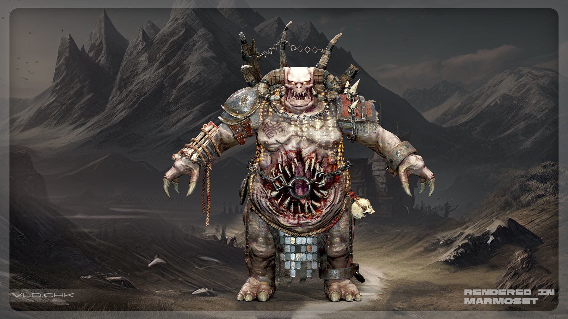 Clunk - Demon Warrior Low-poly 3D model_2