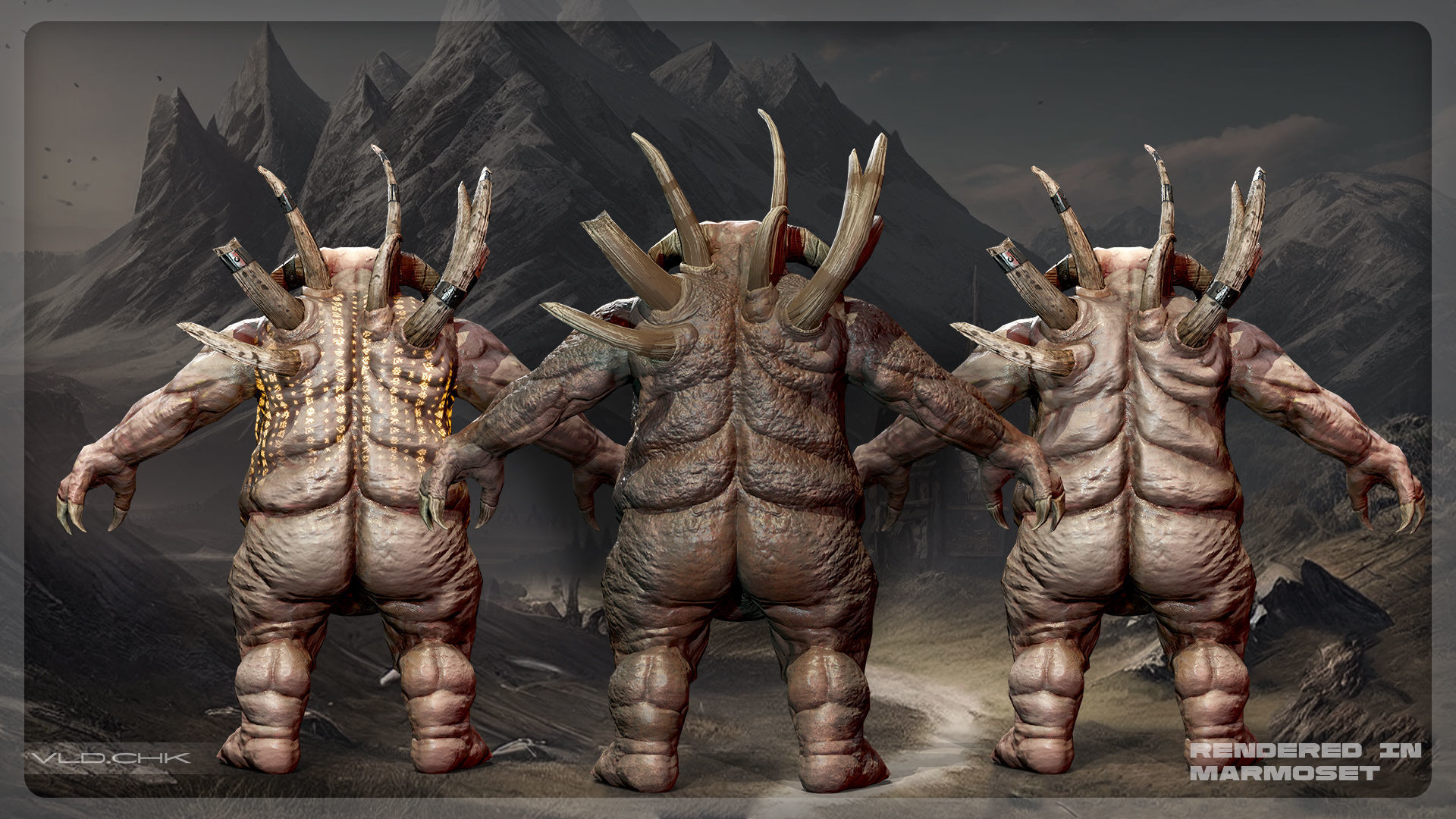 Clunk - Demon Warrior Low-poly 3D model_6