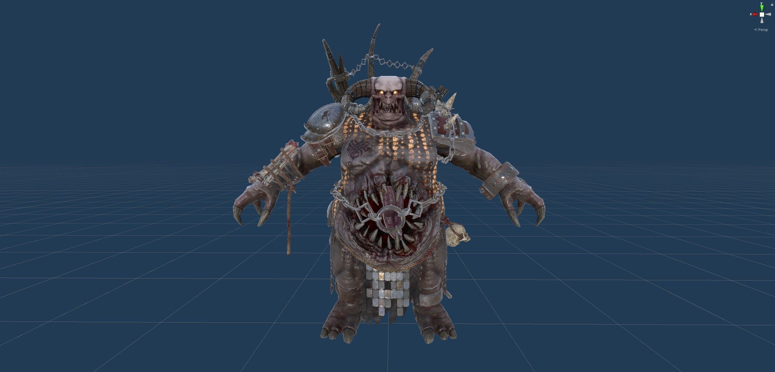Clunk - Demon Warrior Low-poly 3D model_17