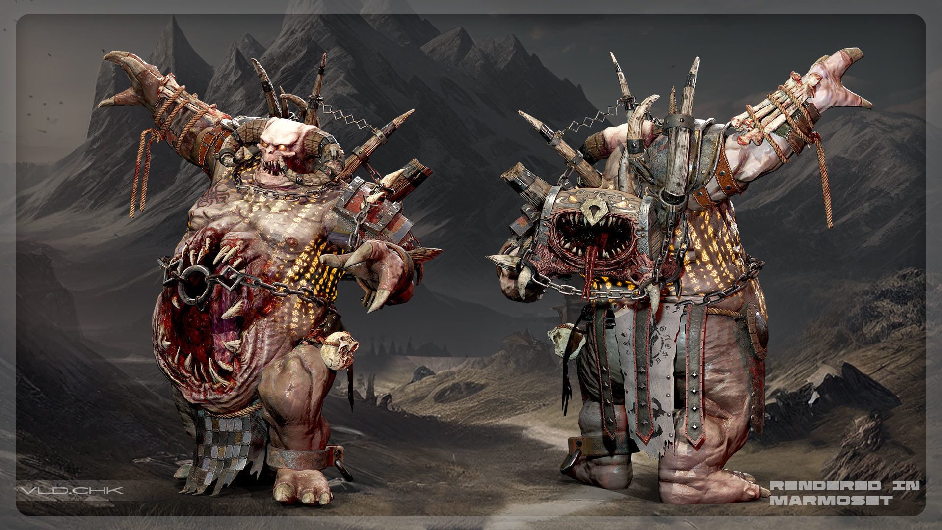 Clunk - Demon Warrior Low-poly 3D model_8