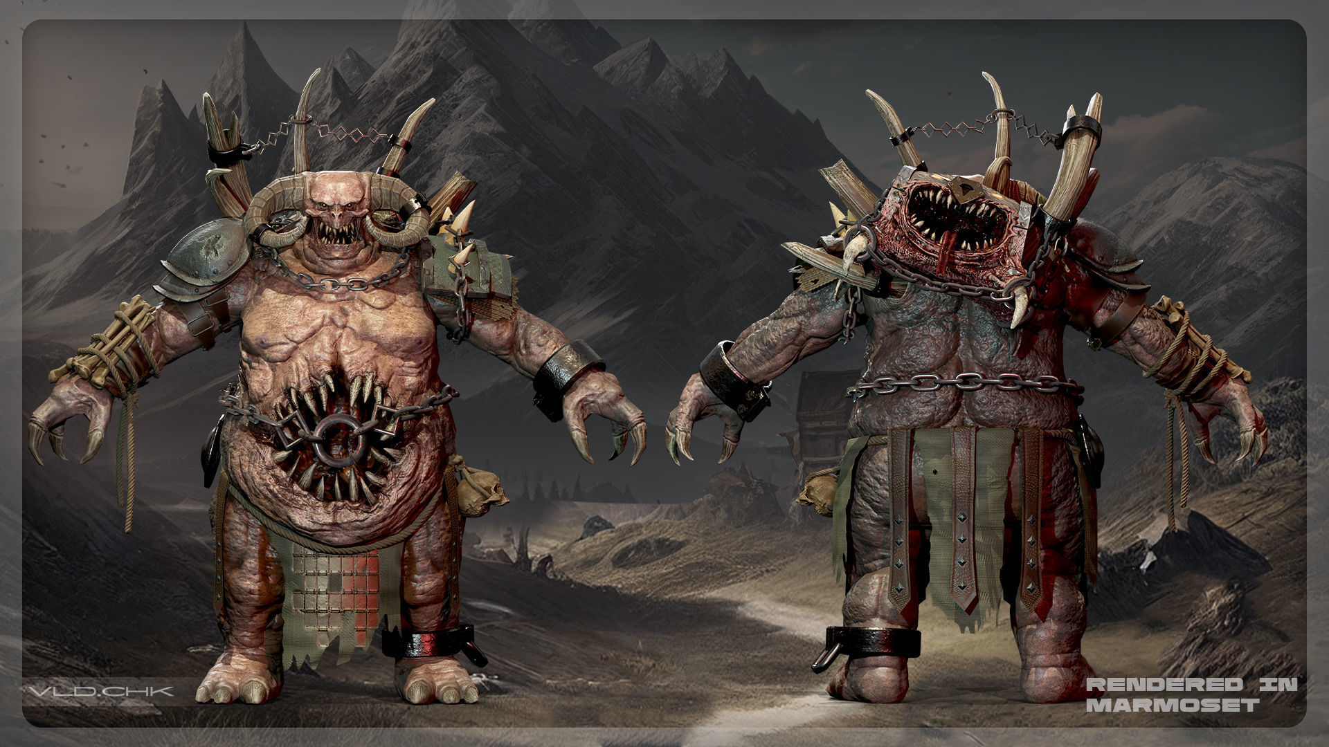 Clunk - Demon Warrior Low-poly 3D model_4