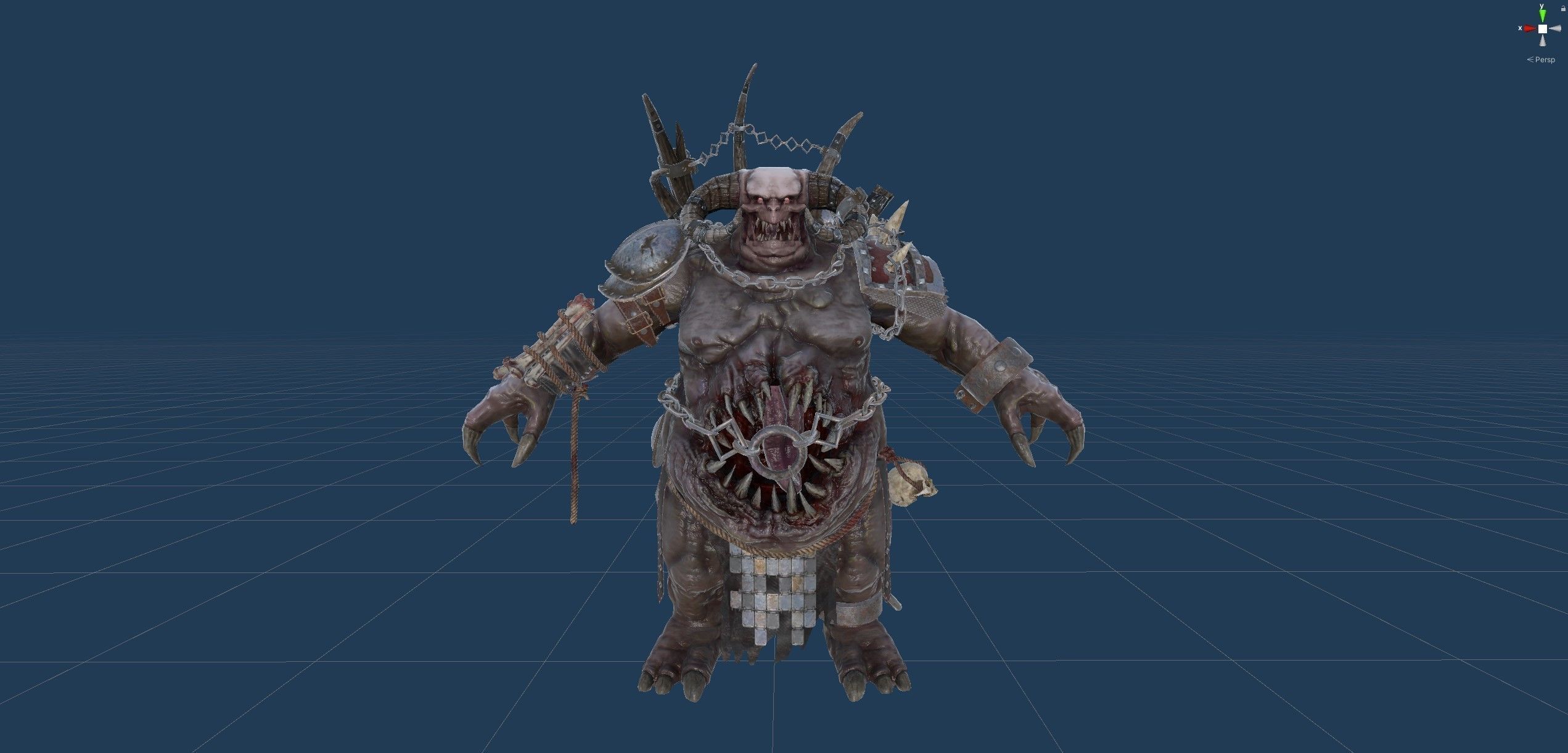 Clunk - Demon Warrior Low-poly 3D model_16