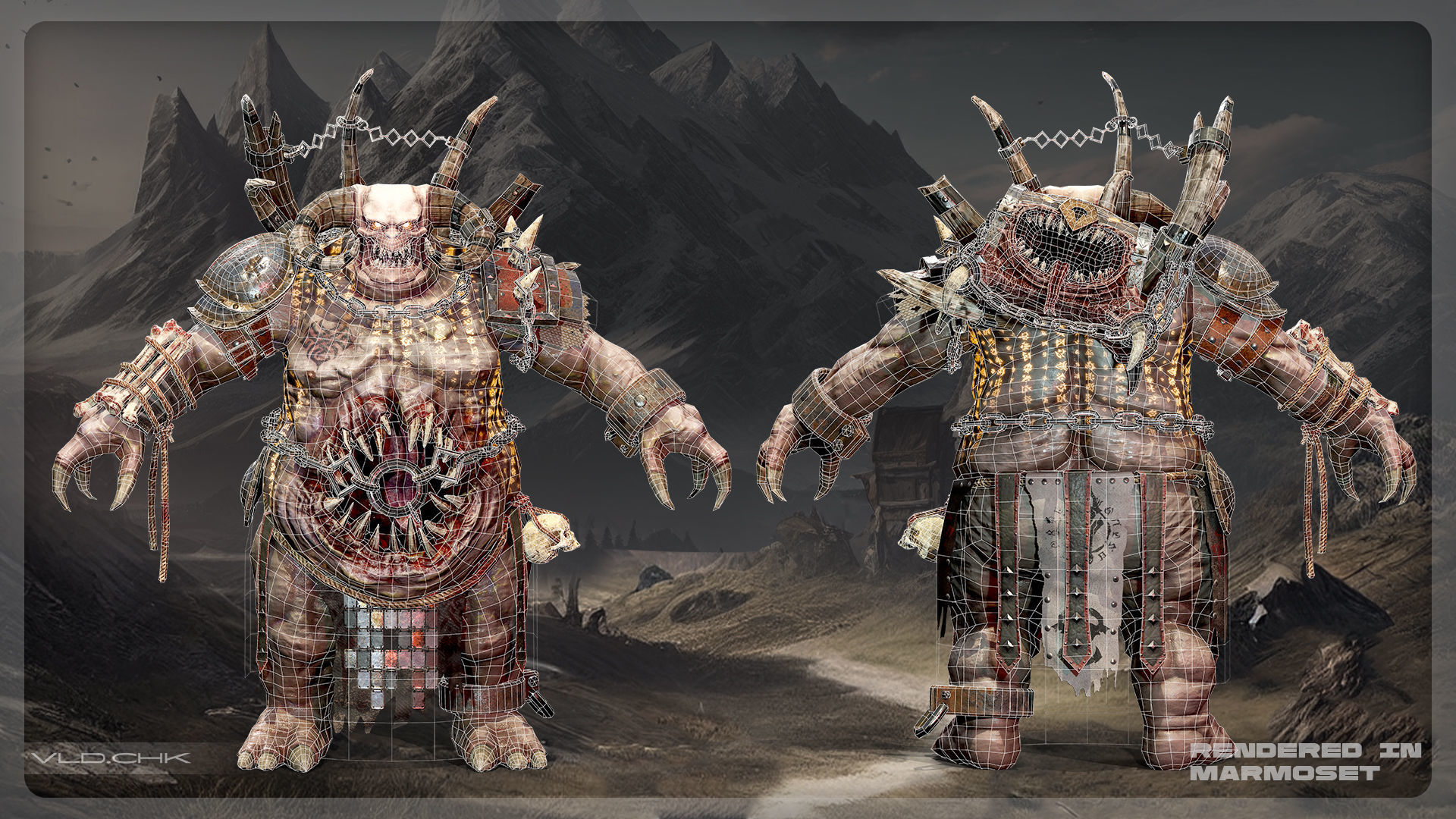 Clunk - Demon Warrior Low-poly 3D model_7