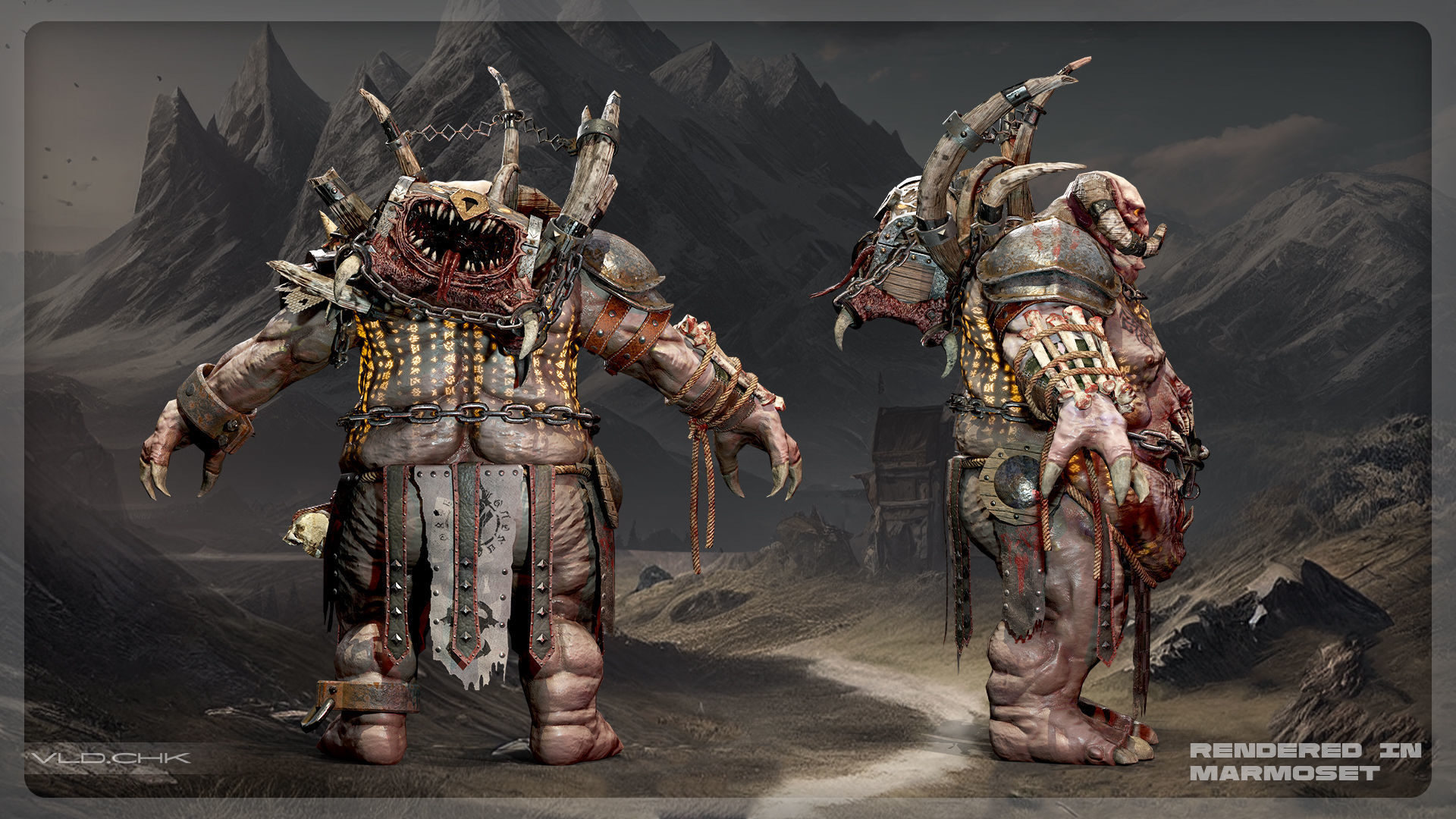 Clunk - Demon Warrior Low-poly 3D model_3