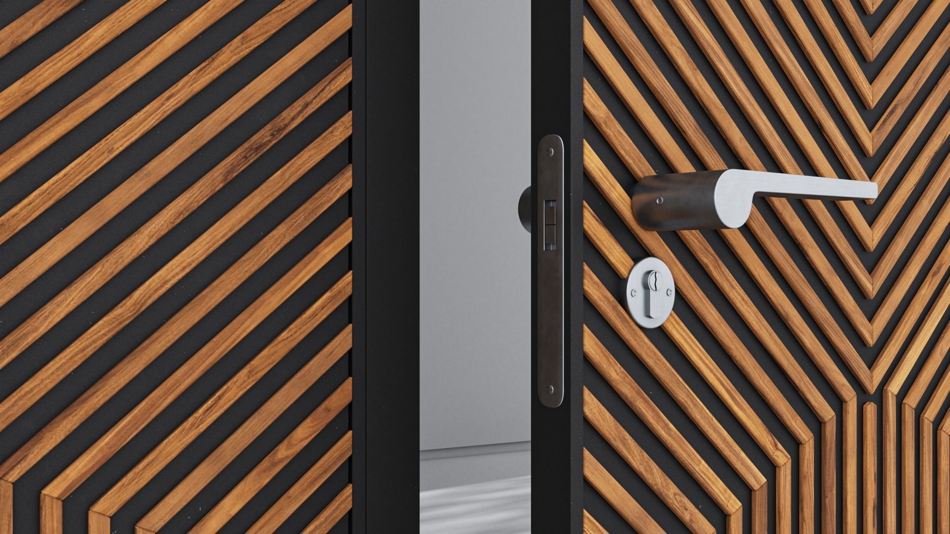 Aluminium door 121 3D model_4