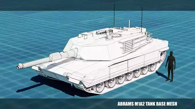 Abrams m1a2 TANK BASE MESH Low-poly 3D model