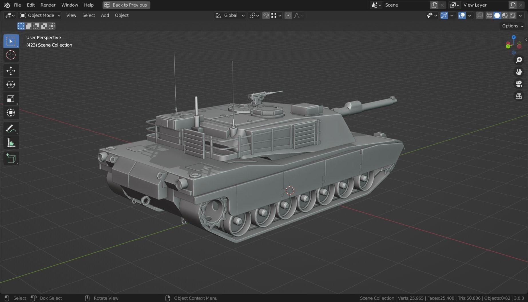 Abrams m1a2 TANK BASE MESH Low-poly 3D model_6