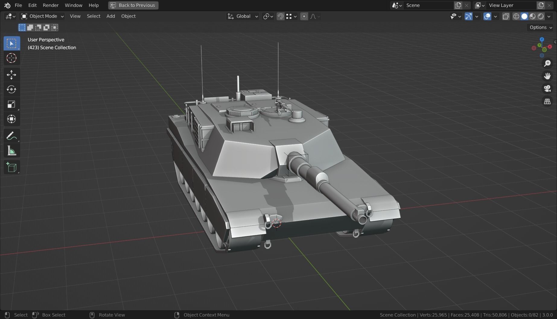 Abrams m1a2 TANK BASE MESH Low-poly 3D model_8