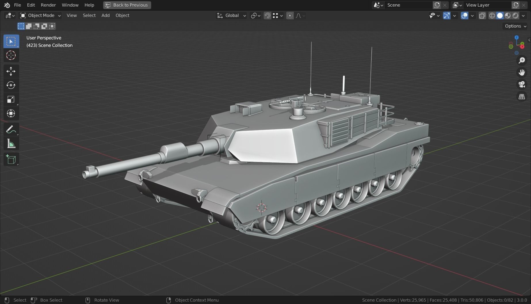 Abrams m1a2 TANK BASE MESH Low-poly 3D model_10