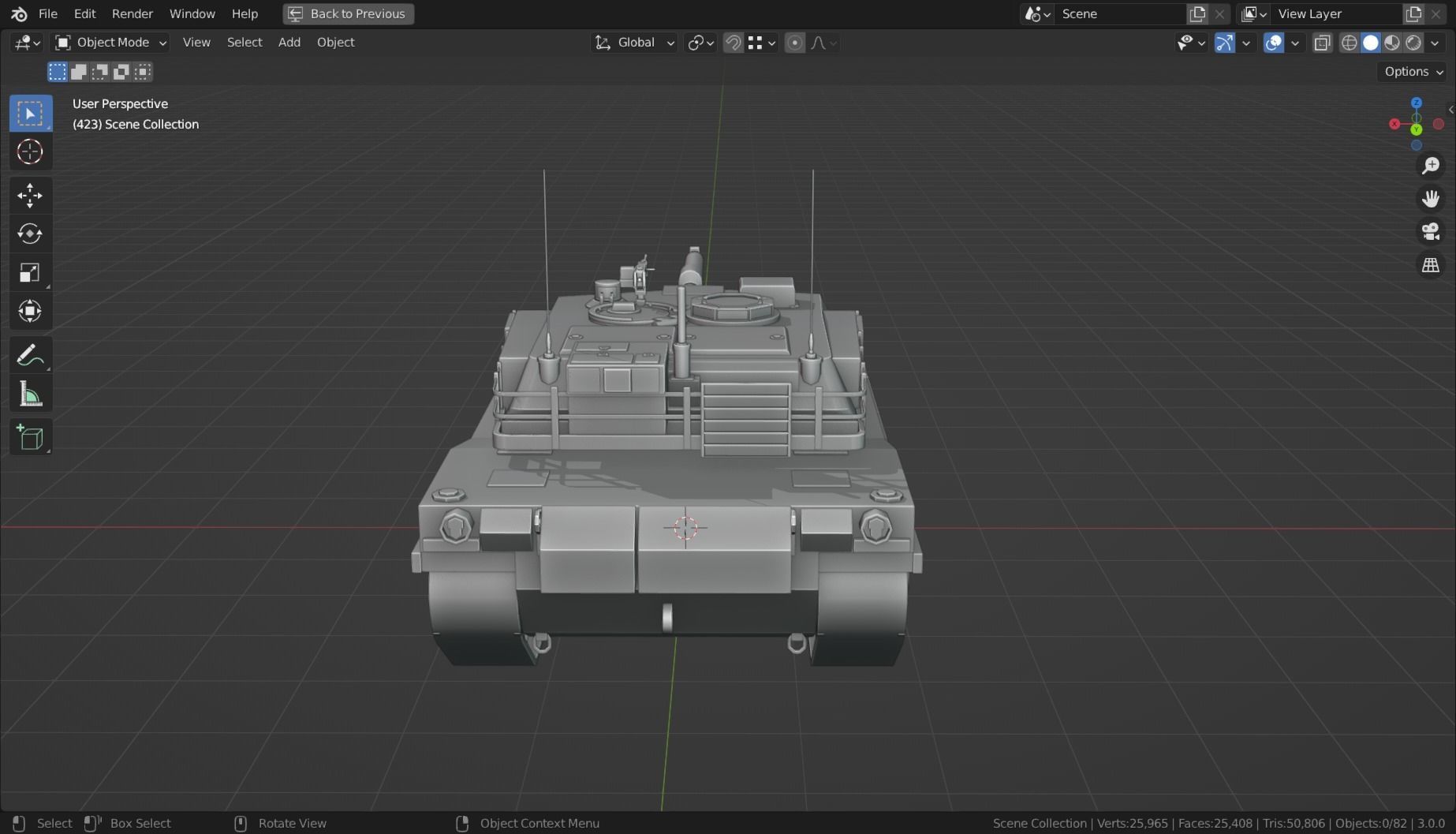 Abrams m1a2 TANK BASE MESH Low-poly 3D model_5