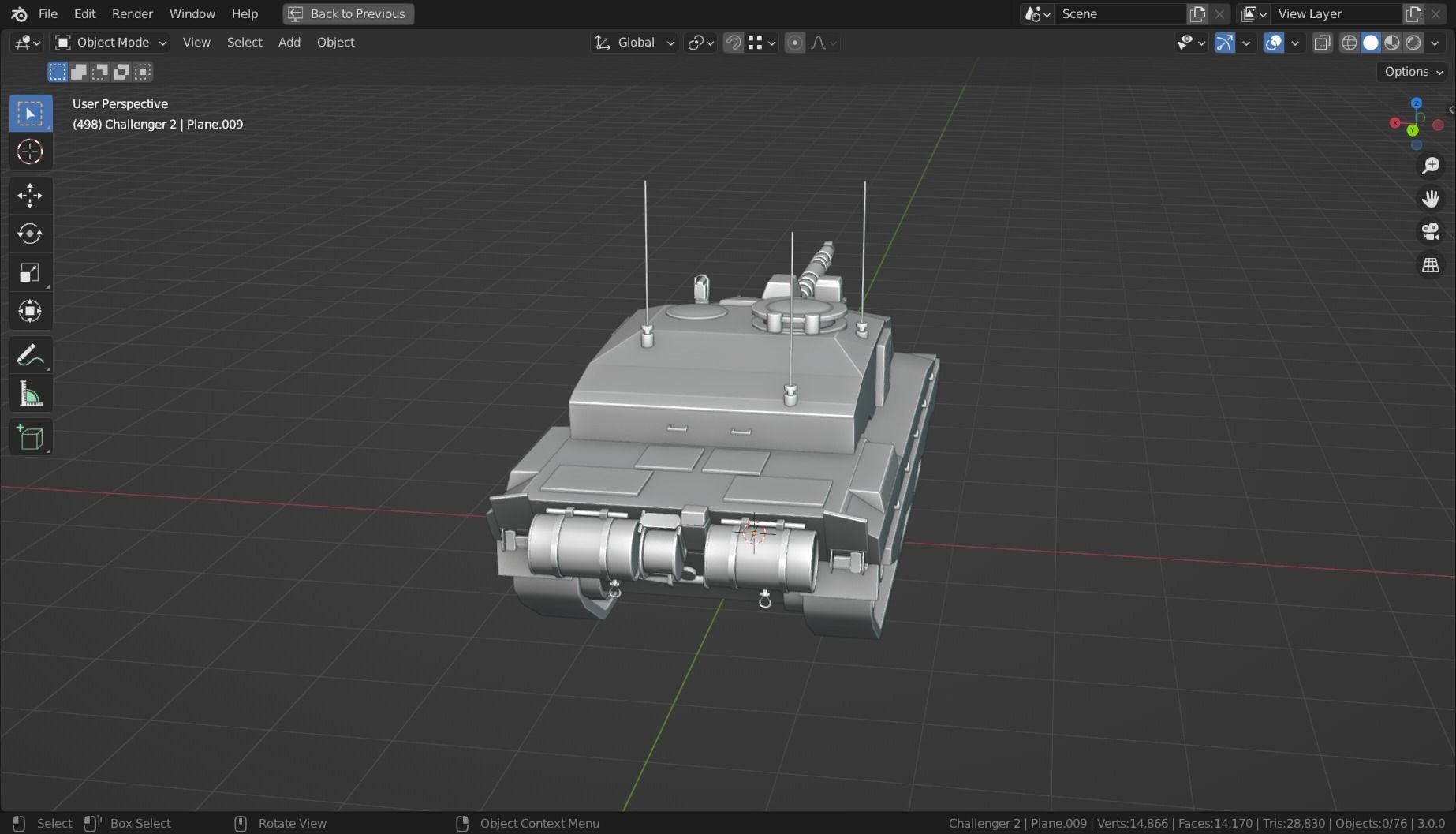 Challenger 2 TANK BASE MESH Low-poly 3D model_5