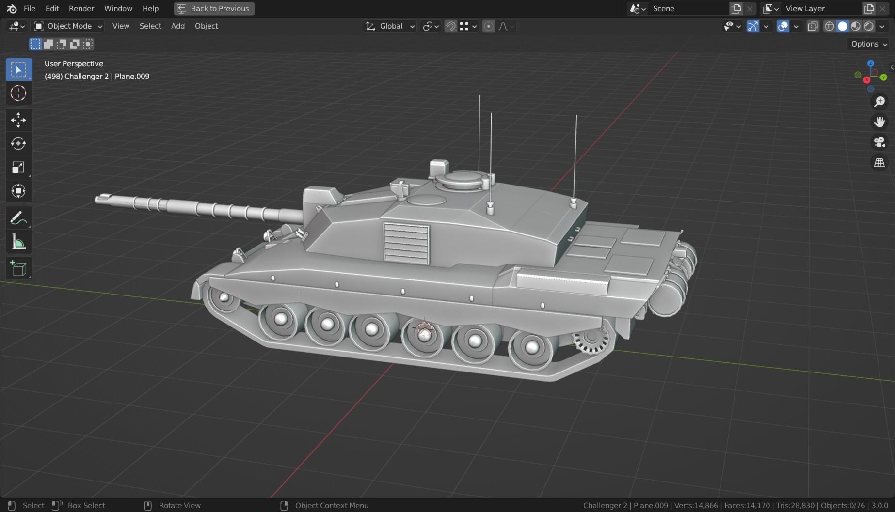Challenger 2 TANK BASE MESH Low-poly 3D model_7