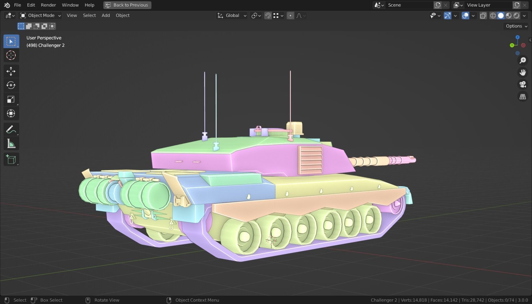 Challenger 2 TANK BASE MESH Low-poly 3D model_14