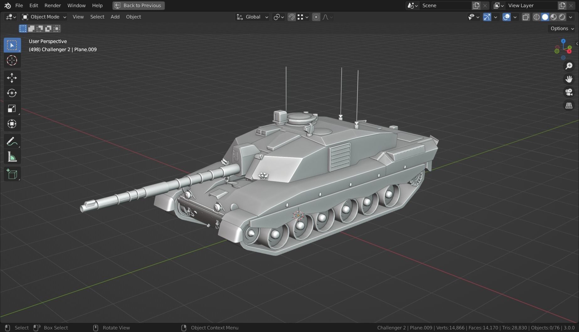 Challenger 2 TANK BASE MESH Low-poly 3D model_3