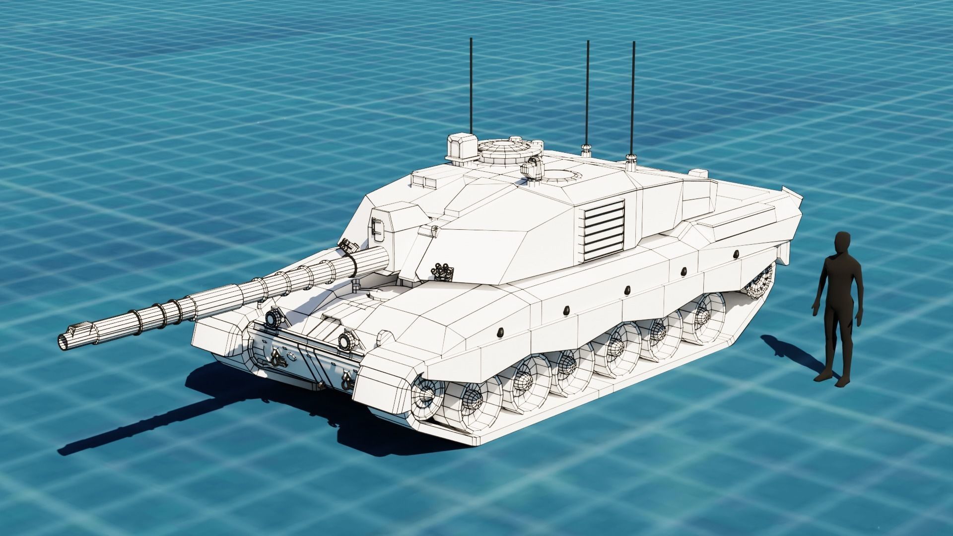 Challenger 2 TANK BASE MESH Low-poly 3D model_22