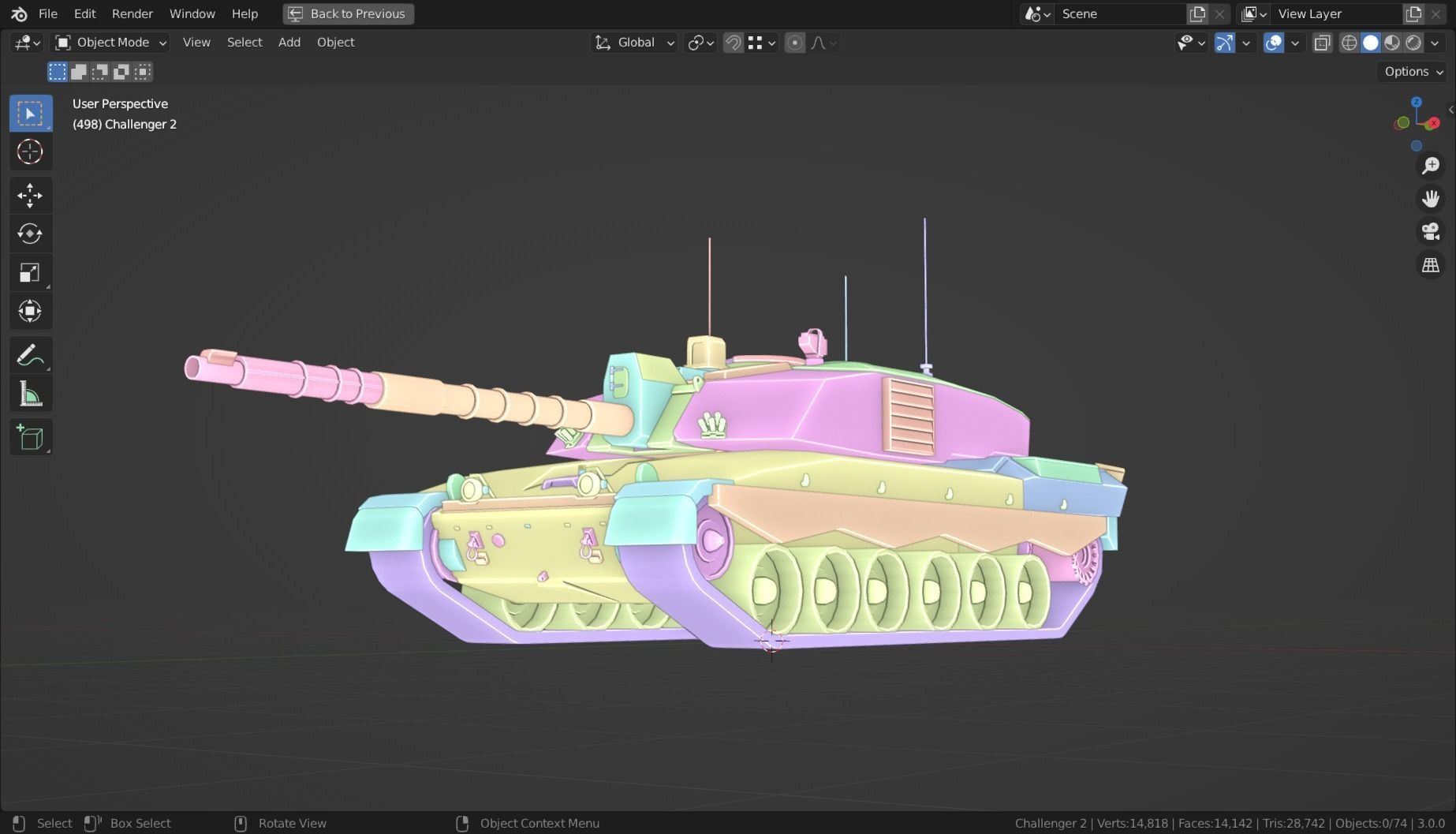 Challenger 2 TANK BASE MESH Low-poly 3D model_15