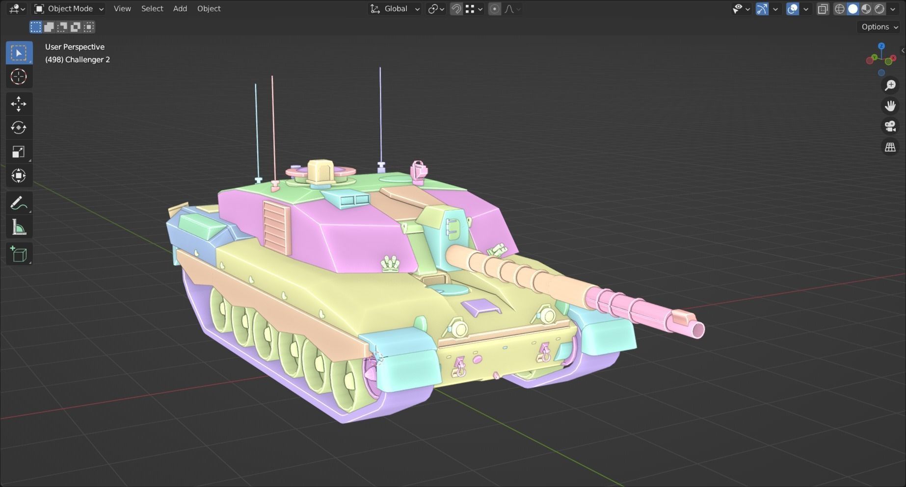 Challenger 2 TANK BASE MESH Low-poly 3D model_11
