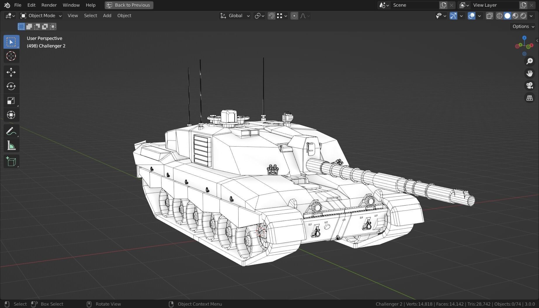 Challenger 2 TANK BASE MESH Low-poly 3D model_21