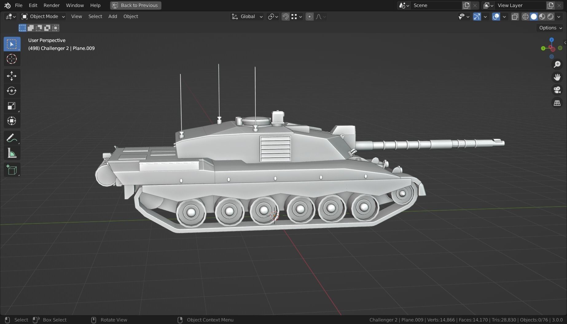 Challenger 2 TANK BASE MESH Low-poly 3D model_6
