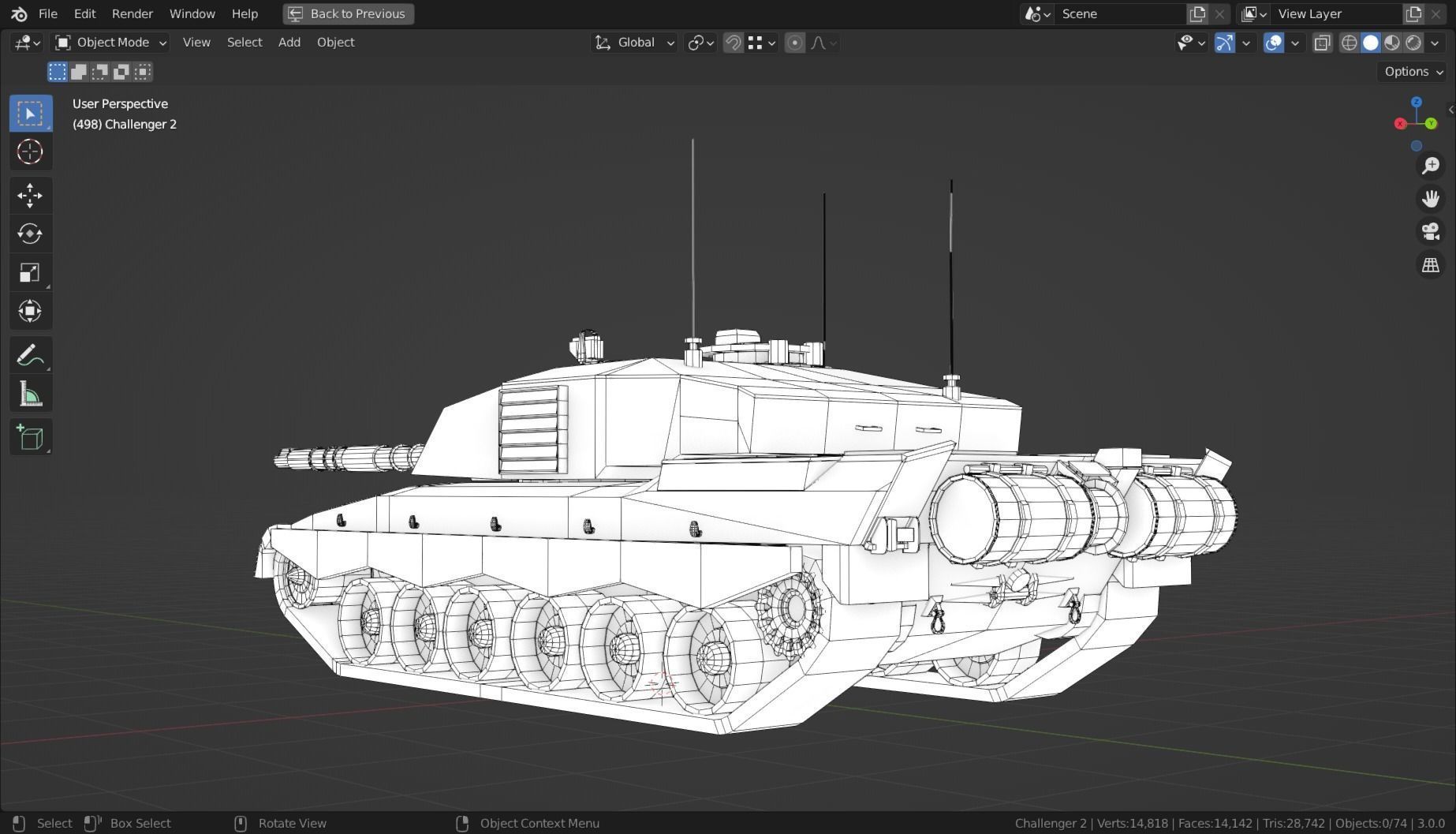 Challenger 2 TANK BASE MESH Low-poly 3D model_19