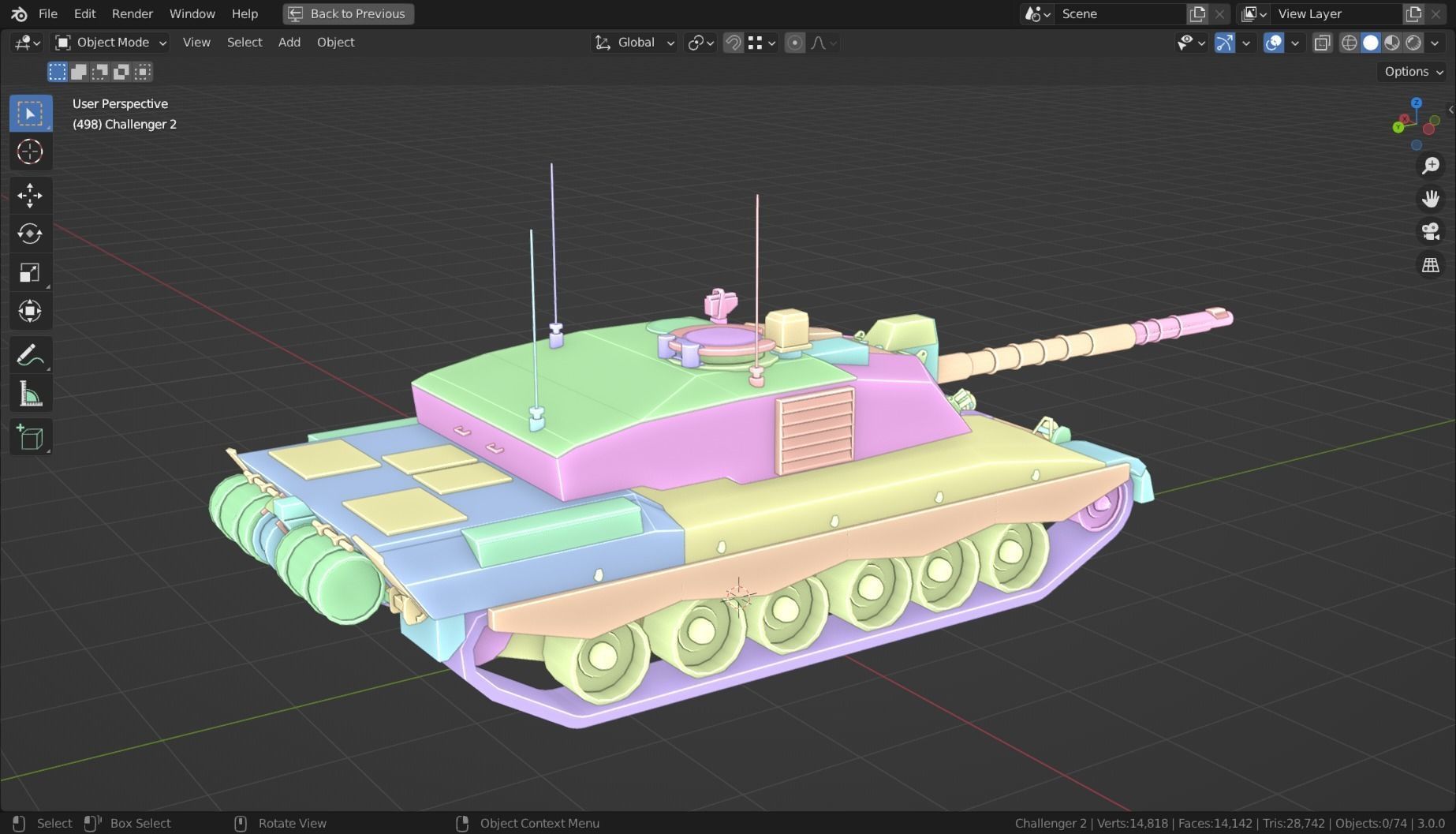 Challenger 2 TANK BASE MESH Low-poly 3D model_10