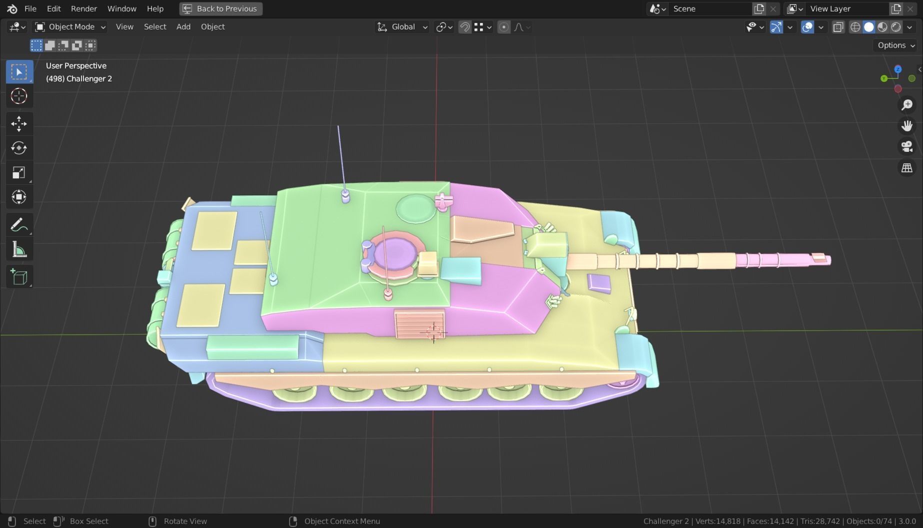 Challenger 2 TANK BASE MESH Low-poly 3D model_12