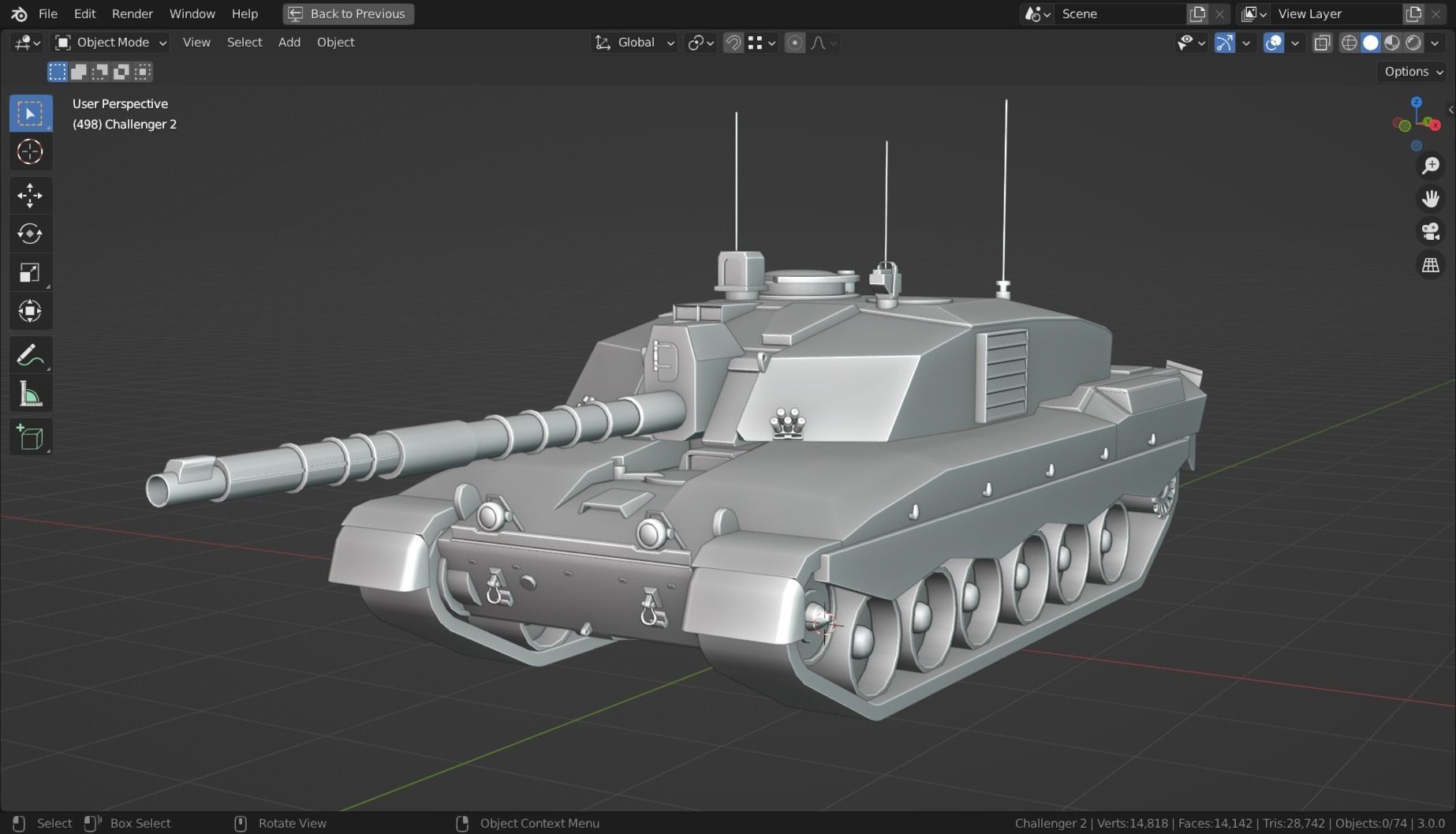 Challenger 2 TANK BASE MESH Low-poly 3D model_9