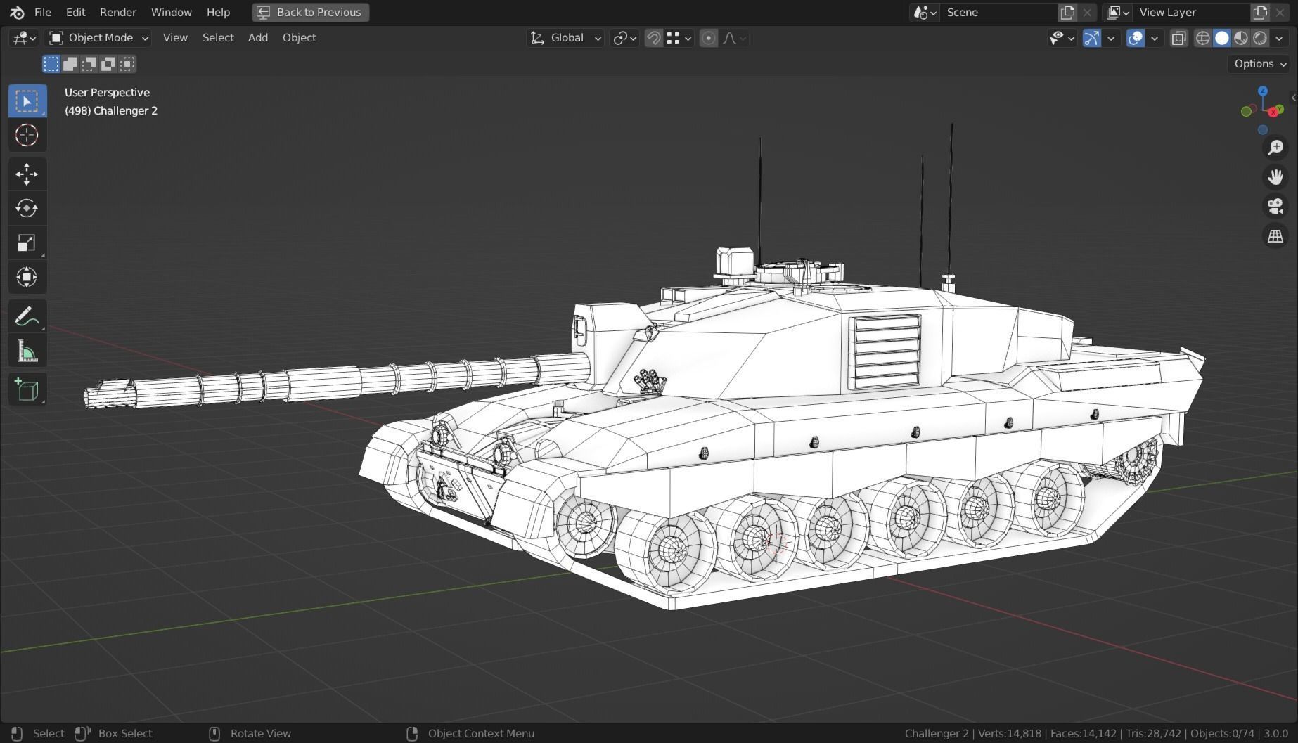 Challenger 2 TANK BASE MESH Low-poly 3D model_17