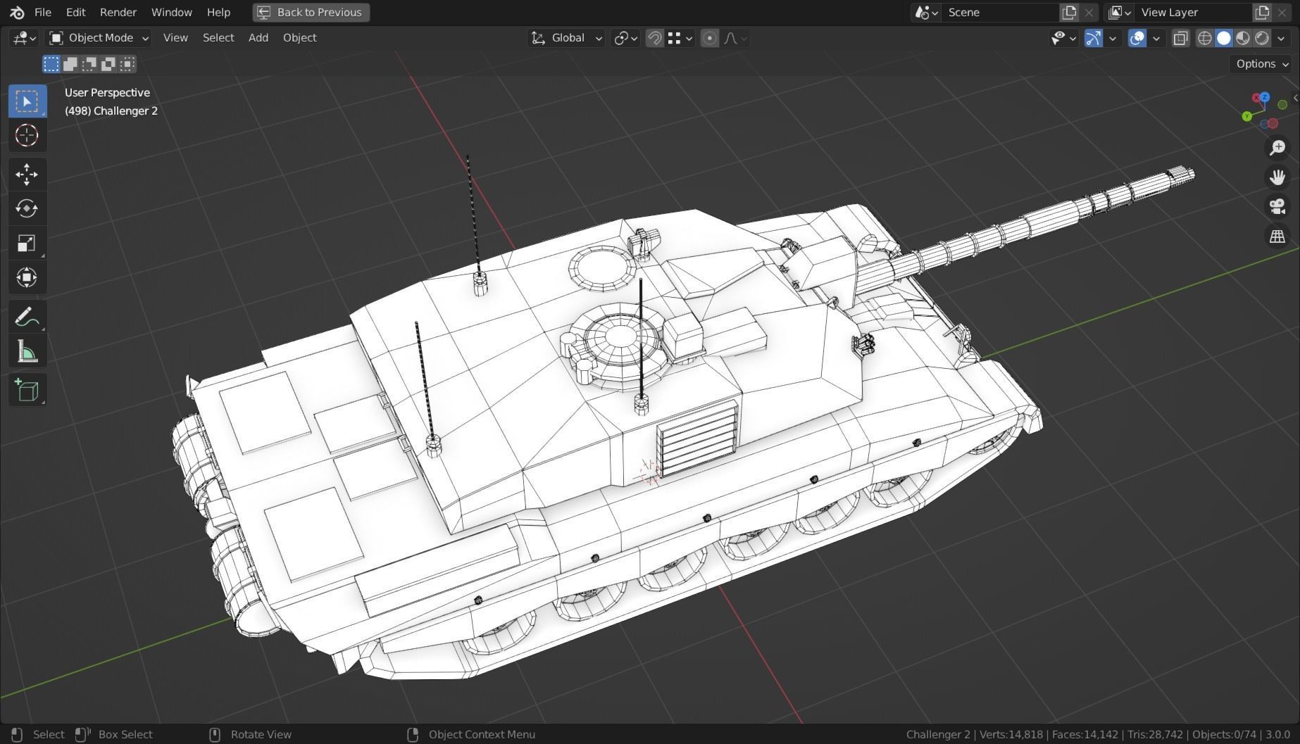 Challenger 2 TANK BASE MESH Low-poly 3D model_20