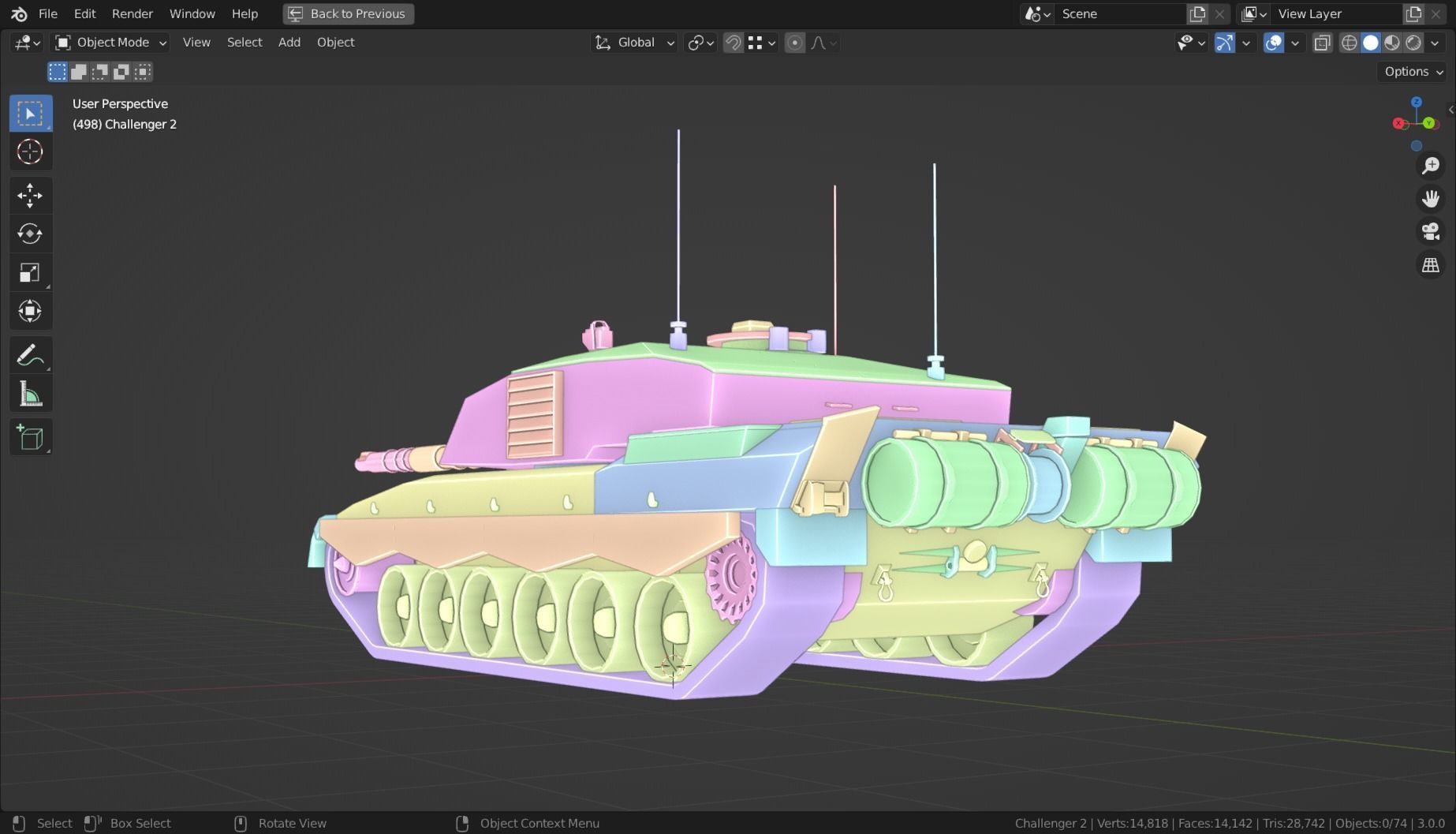 Challenger 2 TANK BASE MESH Low-poly 3D model_13