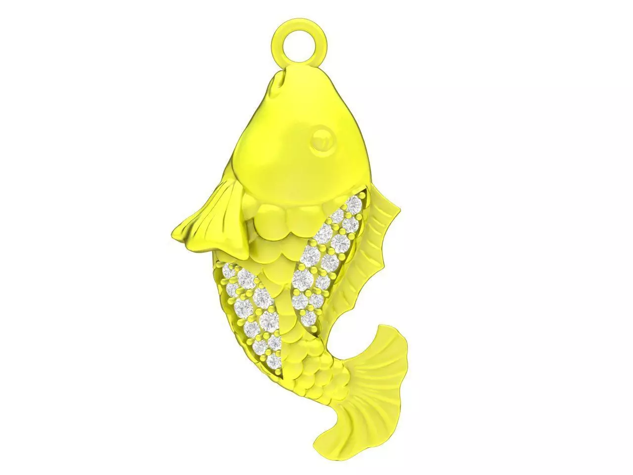 A4636 Carp Pendant Diamond Fish Pendant 3D Model 3D print model