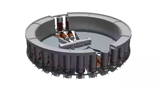 T-64 T-80 MZ Simplified Carousel Autoloader 3D model