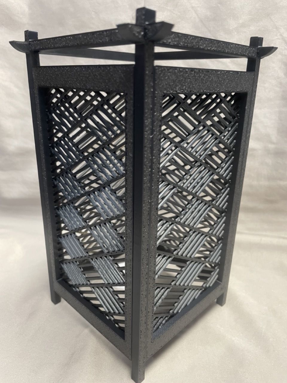 Kumiko Japanese Shoji Lantern - Hishisannoji-Kuzushi 3D print model_6