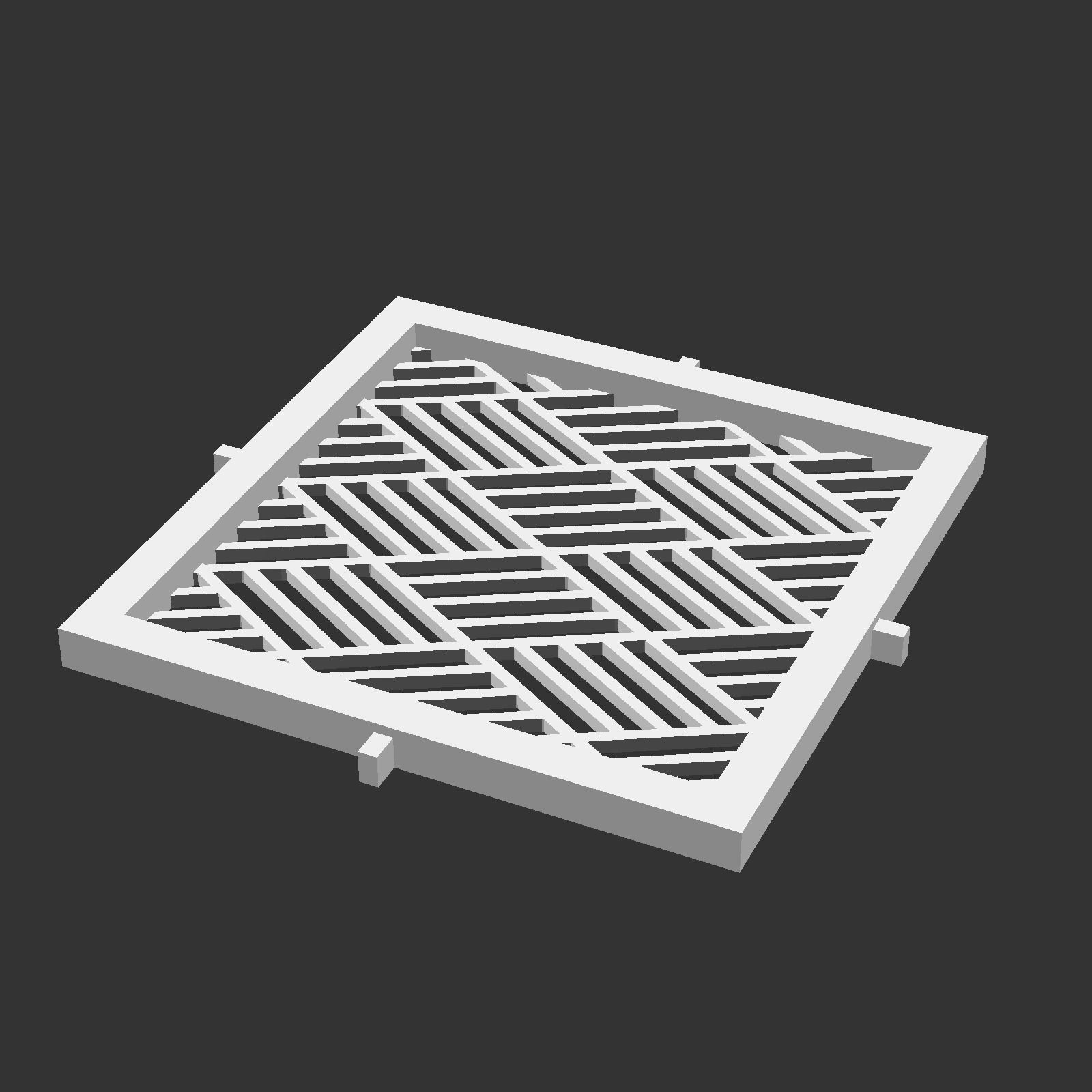 Kumiko Japanese Shoji Lantern - Hishisannoji-Kuzushi 3D print model_17
