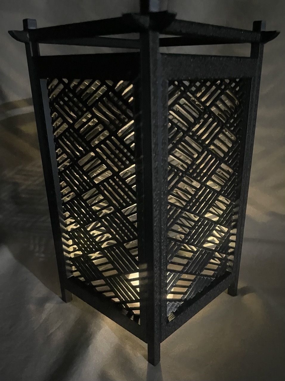 Kumiko Japanese Shoji Lantern - Hishisannoji-Kuzushi 3D print model_3