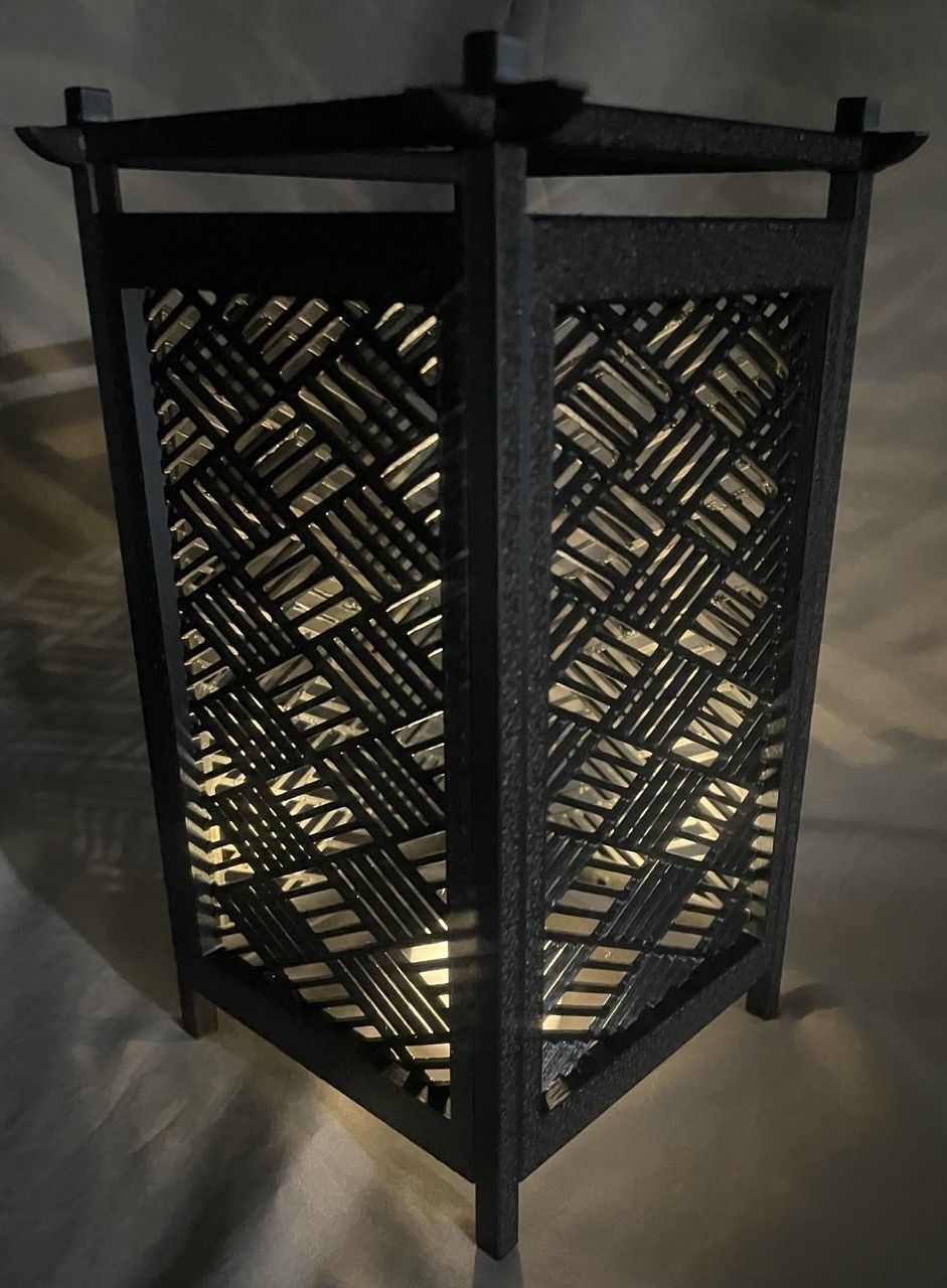 Kumiko Japanese Shoji Lantern - Hishisannoji-Kuzushi 3D print model_2